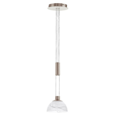 93466 Светодиодный подвес MONTEFIO с регулир. высотой, 1х6W (LED), H880-1300, никель/алебастр