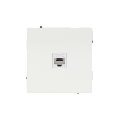 DKC KANT Компьютерная розетка RJ-45 без шторки, кат.5е одинарная, белая магнолия, 7000663