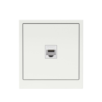 DKC KANT Компьютерная розетка RJ-45 без шторки, кат.5е одинарная, белая магнолия, 7000663