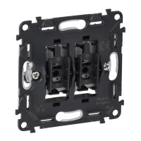 Legrand Valena IN'MATIC.Выключатель двухклавишный 10А 250В.Безвинтовые зажимы, 752005