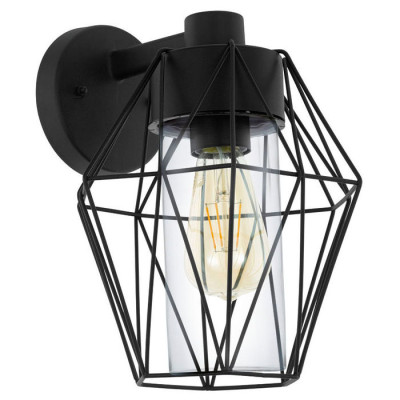 97226 Уличный светильник настенный СANOVE, 1х60W(E27), L230, H240, гальв. сталь, черный/стекло, проз