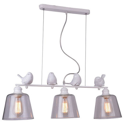 Arte Lamp PASSERO, Люстра, цвет арматуры - белый, цвет плафона/декора - ПРОЗРАЧНЫЙ, 3х40W E27, A4289SP-3WH