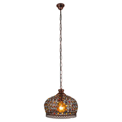 49764 Подвес JADIDA, 1х60W (E27), ?330, H1100, сталь, медь состарен./стекло, разноцветн.