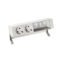 Simon 400 Белый Настольный розеточный блок, 2х2P+E, 2 пустых модуля, 42402000-130