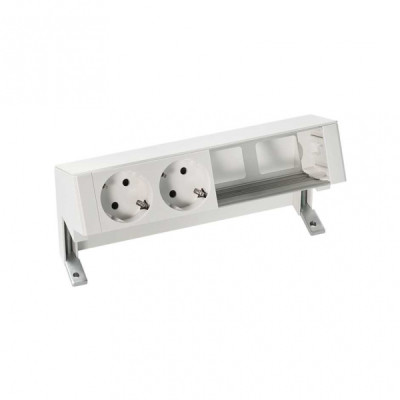 Simon 400 Белый Настольный розеточный блок, 2х2P+E, 2 пустых модуля, 42402000-130