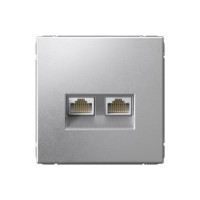 GAL000388 - ARTGALLERY РОЗЕТКА двойная компьютерная RJ45+RJ45, кат.6А, механизм, АЛЮМИНИЙ, Systeme Electric