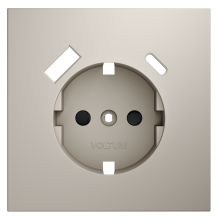 Накладка для розетки с заземлением и защитными шторками, с USB A+C, S70 (кашемир), VLS001003