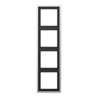 Рамка для вертикальной и горизонтальной установки, 4 поста; металл; алюминий; Aluminium, AL2984