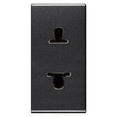 N2135 AN - Розетка стандартная смешанная в сборе без заземления, 16А / 250В, серия Zenit, цвет антрацит