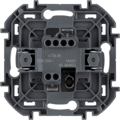 Legrand Выключатель одноклавишный - Legrand Inspiria - 10А 250В безвинтовые зажимы - антрацит, 673603