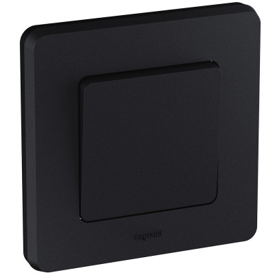 Legrand Выключатель одноклавишный - Legrand Inspiria - 10А 250В безвинтовые зажимы - антрацит, 673603