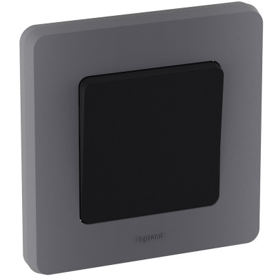 Legrand Выключатель одноклавишный - Legrand Inspiria - 10А 250В безвинтовые зажимы - антрацит, 673603