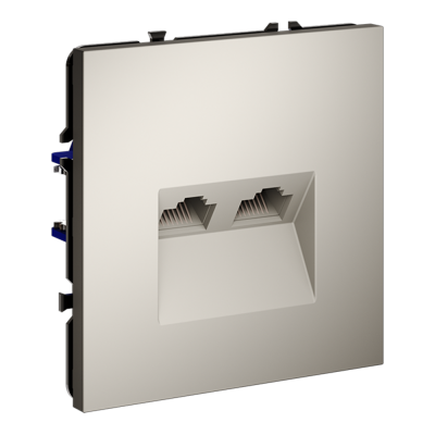 Розетка компьютерная встраиваемая VOLTUM S70 двойная RJ45+RJ45 кат.6, (кашемир), VLS060203