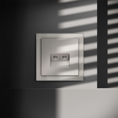 Розетка компьютерная встраиваемая VOLTUM S70 двойная RJ45+RJ45 кат.6, (кашемир), VLS060203