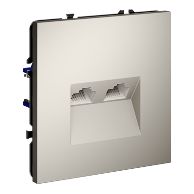 Розетка компьютерная встраиваемая VOLTUM S70 двойная RJ45+RJ45 кат.6, (кашемир), VLS060203