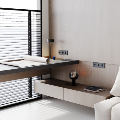 Рамка пластиковая VOLTUM S70 на 3 поста, (графит), VLS100307