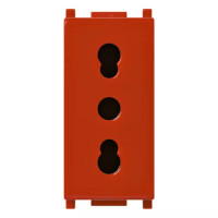 Vimar Розетка 2P+T 16A P17/11 с заземлением красная, 14203.R