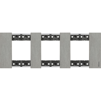 KA4802M3ZG Bticino LIVING NOW. Декоративная рамка 3 поста (2+2+2 модуля).Цвет "Сталь", KA4802M3ZG
