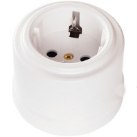 Bironi Розетка с заземляющим контактом, пластик, Белый, B1-101-21