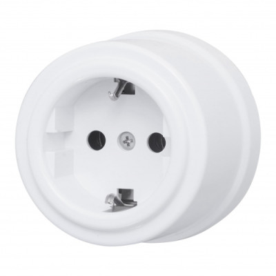 BIRONI Лизетта Пластик Белый Розетка с/з, B1-101-21