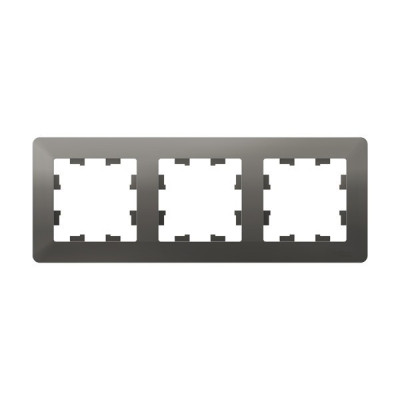 ATN220903 - ATLASDESIGN AIR 3-постовая РАМКА, СТАЛЬ/дымчатый черный, Systeme Electric