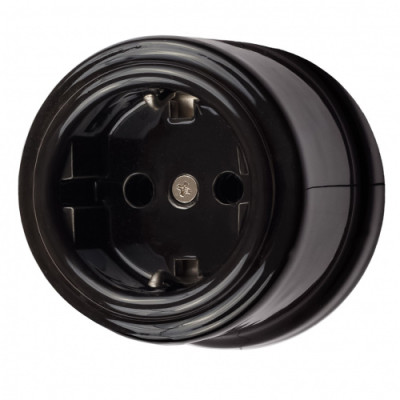 BIRONI Лизетта Керамика Черный Розетка с/з, B1-101-03