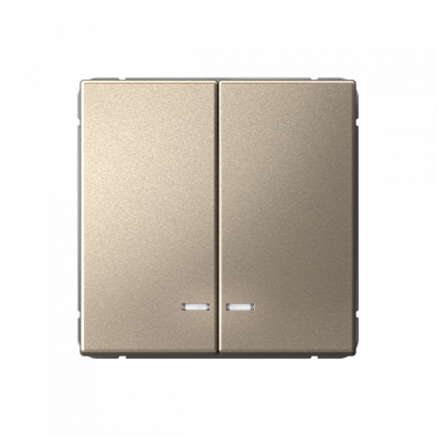 GAL000553S - ARTGALLERY 2-клавишный ВЫКЛЮЧАТЕЛЬ с подсветкой, сх.5а, 10АХ, механизм, быстрозажим. клем., ШАМПАНЬ, Systeme Electric