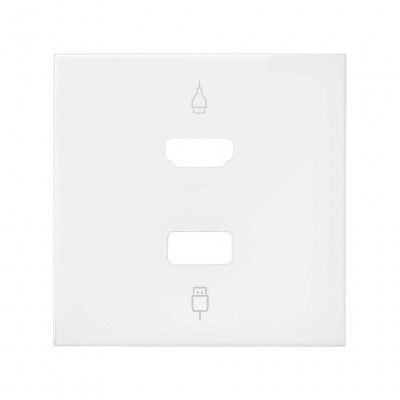 Simon 10001095-230 Накладка розетки HDMI + USB цвета белый матовый S100