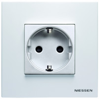 ABB Розетка 2к+з, цвет - белый, серия Zenit ABB Розетка 2к+з, цвет - белый, серия Zenit