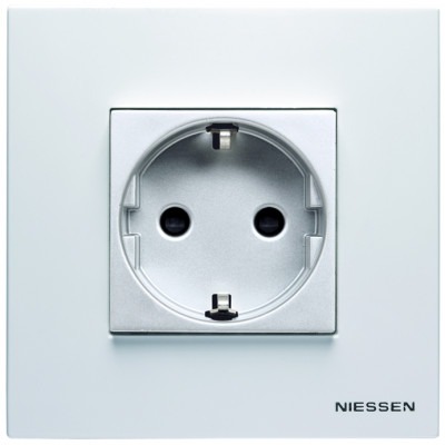 ABB Розетка 2к+з, цвет - белый, серия Zenit