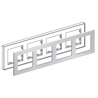 IRIDIUM Рамка на 4 поста, серебристый, Monaco 03 с кромкой, 03P402