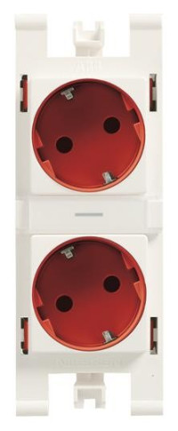 T1088 RJ - Блок из 2-х розеток SCHUKO для специальных сетей, цвет красный - 2CLA108800T7001 T1088 RJ - Блок из 2-х розеток SCHUKO для специальных сетей, цвет красный - 2CLA108800T7001