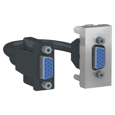 NU343230 - Unica modular розетка hd15 female (vga), 1 модуль, алюминий