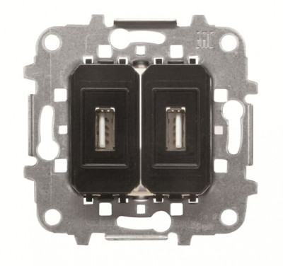 ABB Механизм разъёма 2xUSB с винтовыми клеммами (5 проводов)