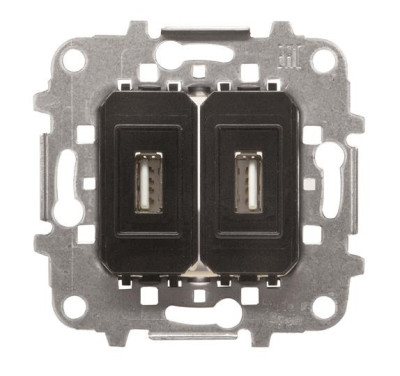 ABB Механизм разъёма 2xUSB с винтовыми клеммами (5 проводов)