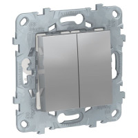 переключатель 2-клав, перекрестный, 2 x сх. 7, 10 AX, 250 В, алюминий