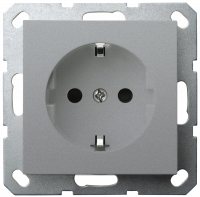 Розетка SHUKO© с защитными шторками 16A 250V~ 2P+T, цвет Алюминий, G5501S, Jasmart Electric