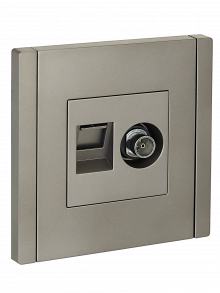 FORTE&PIANO Роз. двойная TV+RJ45 кат.6 FP537 ст. IEK, FP-AK20-2-K46