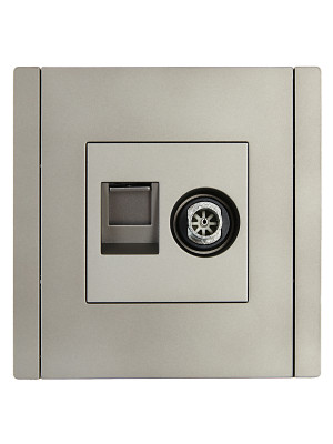 FORTE&PIANO Роз. двойная TV+RJ45 кат.6 FP537 ст. IEK, FP-AK20-2-K46