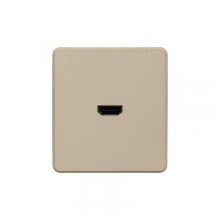 KRANZ ROUND Розетка HDMI с/у шелк, с 1-пост. рамкой, KR-78-0730-7
