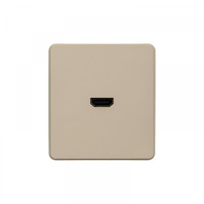 KRANZ ROUND Розетка HDMI с/у шелк, с 1-пост. рамкой, KR-78-0730-7