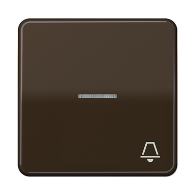 Клавиша с окошком и символом "звонок" для выключателей с подсветкой; коричневая, CD590KO5KBR