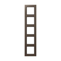 Рамка для вертикальной и горизонтальной установки, 5 постов; дюропласт; мокко; A CREATION, AC585MO