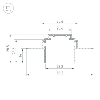 Профиль-держатель TEK-PLS-ZM-2000 (Arlight, Алюминий), 026459
