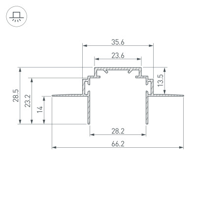Профиль-держатель TEK-PLS-ZM-2000 (Arlight, Алюминий), 026459
