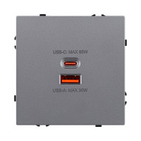 Розетка USB A+C 65W, серый Kollinger Eclipse EC-024GY