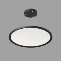 Denkirs DK6616-BK Подвесной горизонтальный светильник Veil со светодиодом H900 d600 220V 48W 3000-6000K IP20 черный алюминий