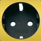 FD04335OR-M Fede Fede Накладка розетки 2К+З для мех-зма FD16823, Real Gold/черн. Новая