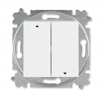 3559H-A89445 01W - Выключатель жалюзи двухклавишный ABB Levit с фиксацией клавиш белый / ледяной - 2CHH598945A6001