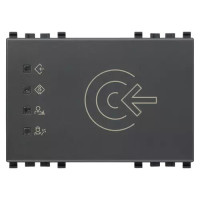 Vimar Считыватель транспондерных ключей, устанавливаемый снаружи комнат, стандарт KNX, тропическое исполнение, серый, 20457.TR